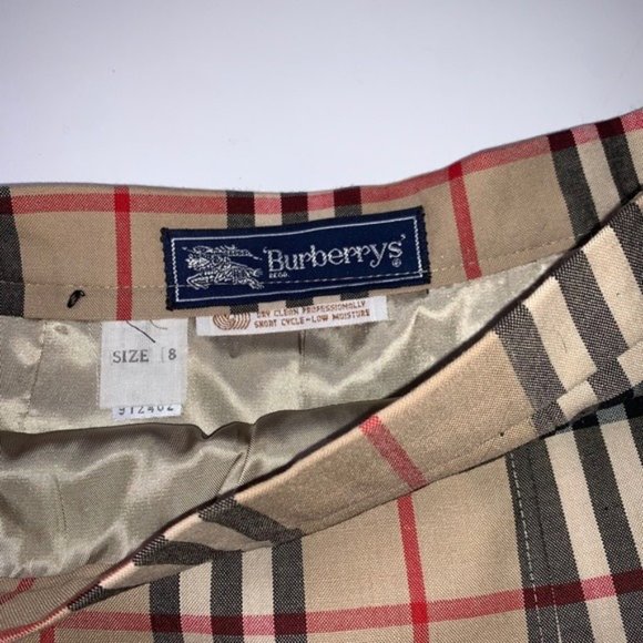 NWT Burberry Plaid Midi Skirt 100% Wool